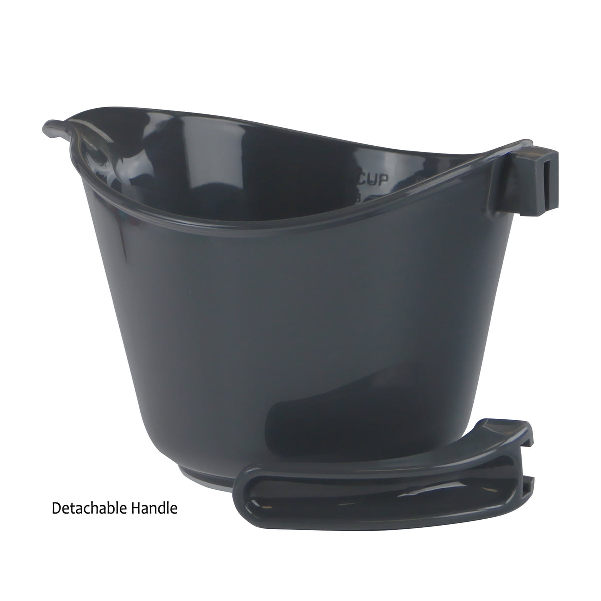 Reston Lloyd Melamine Batter Bowl with Pour Spout and Detachable Handle, Charcoal