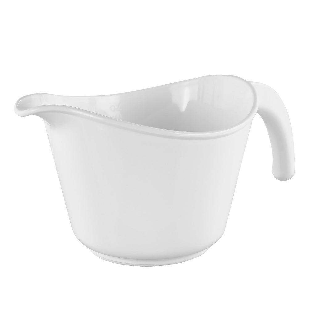Reston Lloyd Melamine Batter Bowl with Pour Spout and Detachable Handle, White