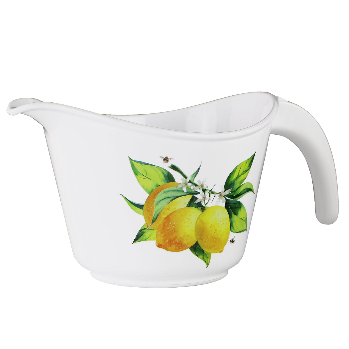 Reston Lloyd Melamine Batter Bowl with Pour Spout and Detachable Handle, Fresh Lemons