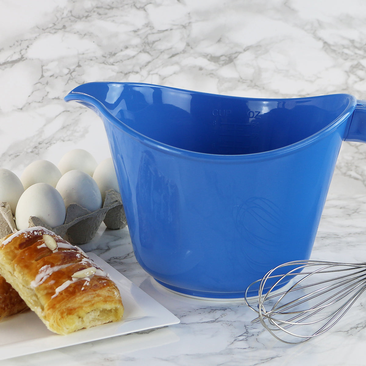 Reston Lloyd Melamine Batter Bowl with Pour Spout and Detachable Handle, Azure