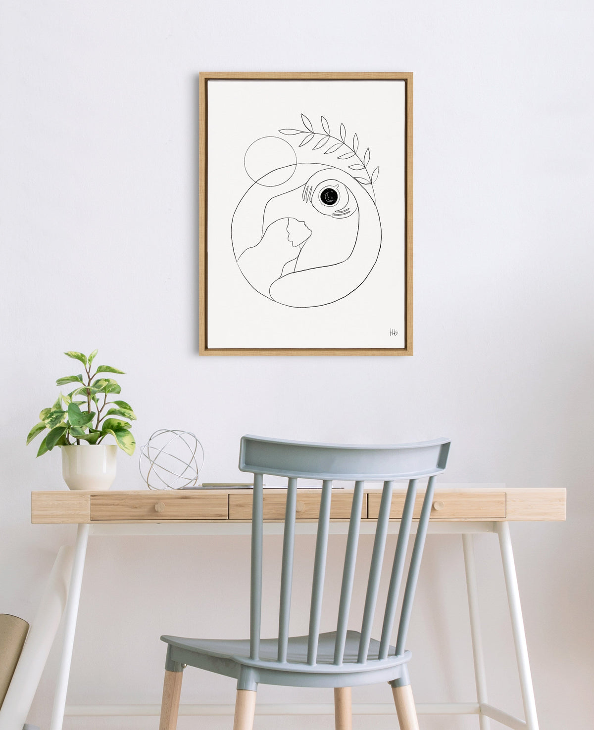 Sylvie Morning Coffee Hug Framed Canvas by Maggie Stephenson