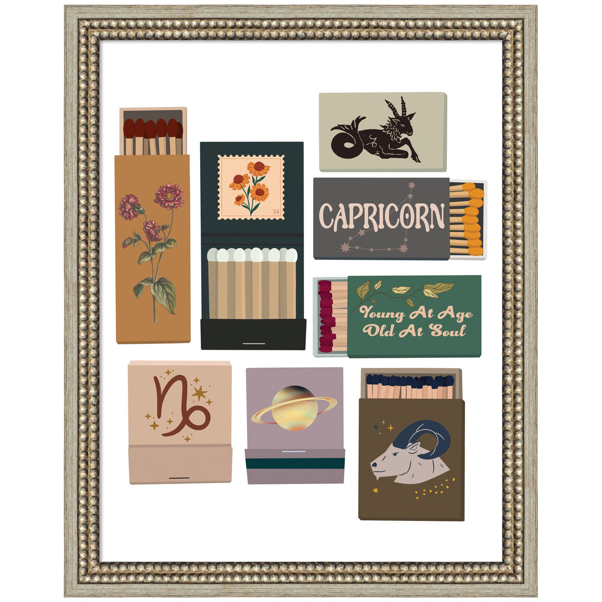 Capricorn Matchbooks 14x18 FC by Megan Ryan Framed Wall Art Print