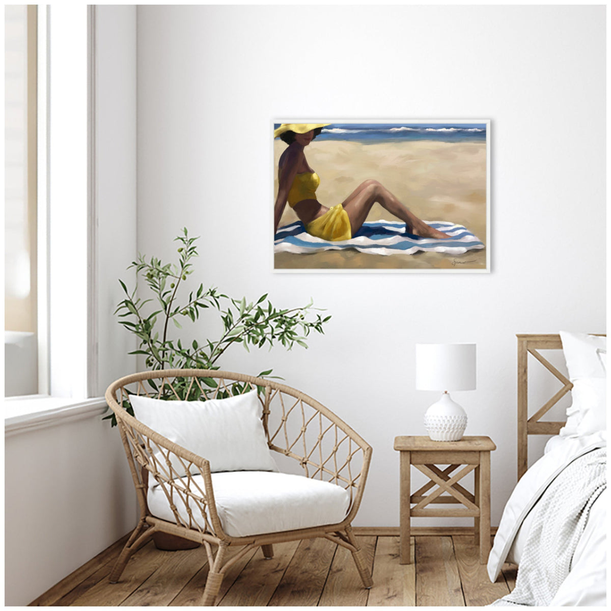 Sylvie Sunny Side Framed Canvas by Mary Sparrow