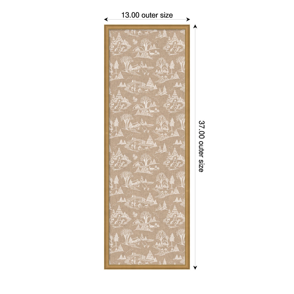 Framed Fabric Magnetic Board Wonderland White Toile Wall Organization