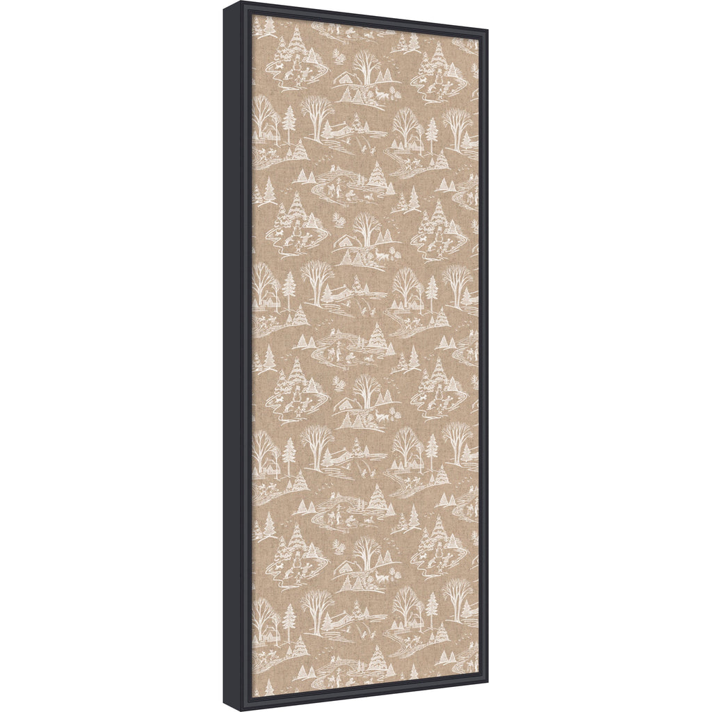 Kate and Laurel Framed Fabric Pinboard Wonderland White Toile
