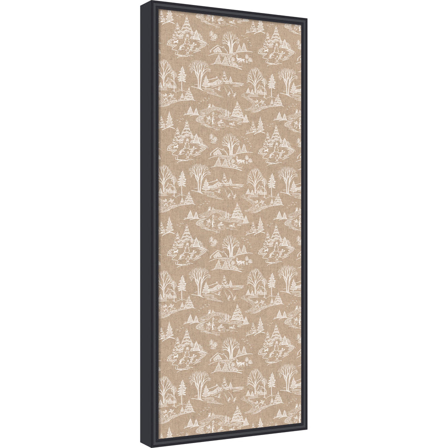 Kate and Laurel Framed Fabric Pinboard Wonderland White Toile