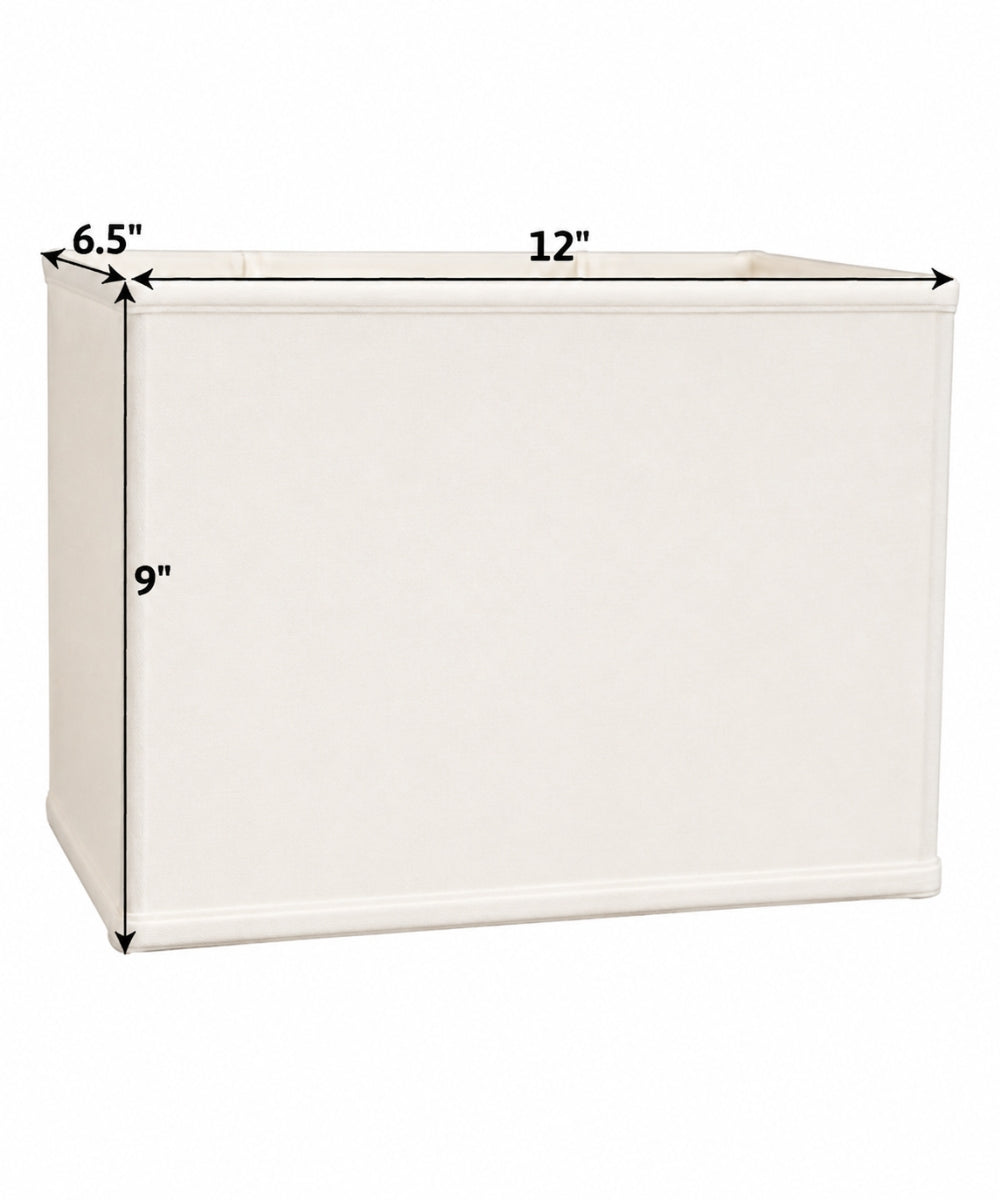 Home Concept Rectangular Drum Lamp Shade White - 7"W x 9" Slant Height, Spider Fitter