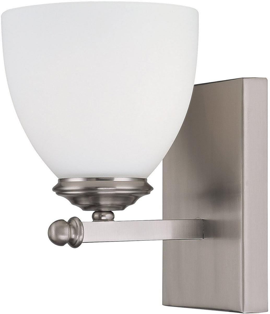Capital Lighting Chapman 1-Light Wall Sconce, Matte Nickel, 5"W