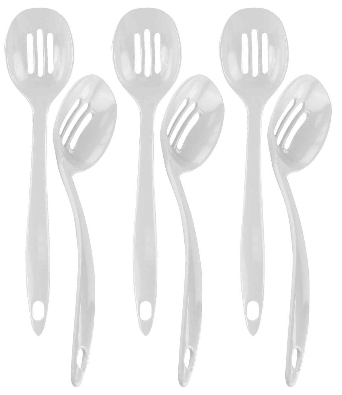 Melamine Slotted Spoon,  White