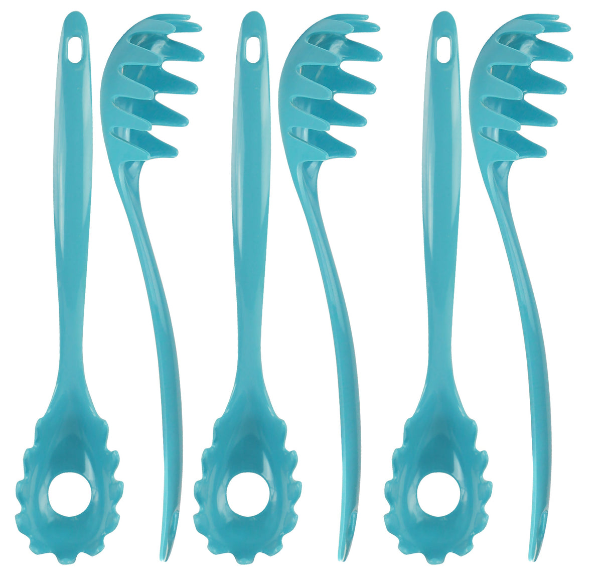 Melamine Spaghetti Fork, Turquoise