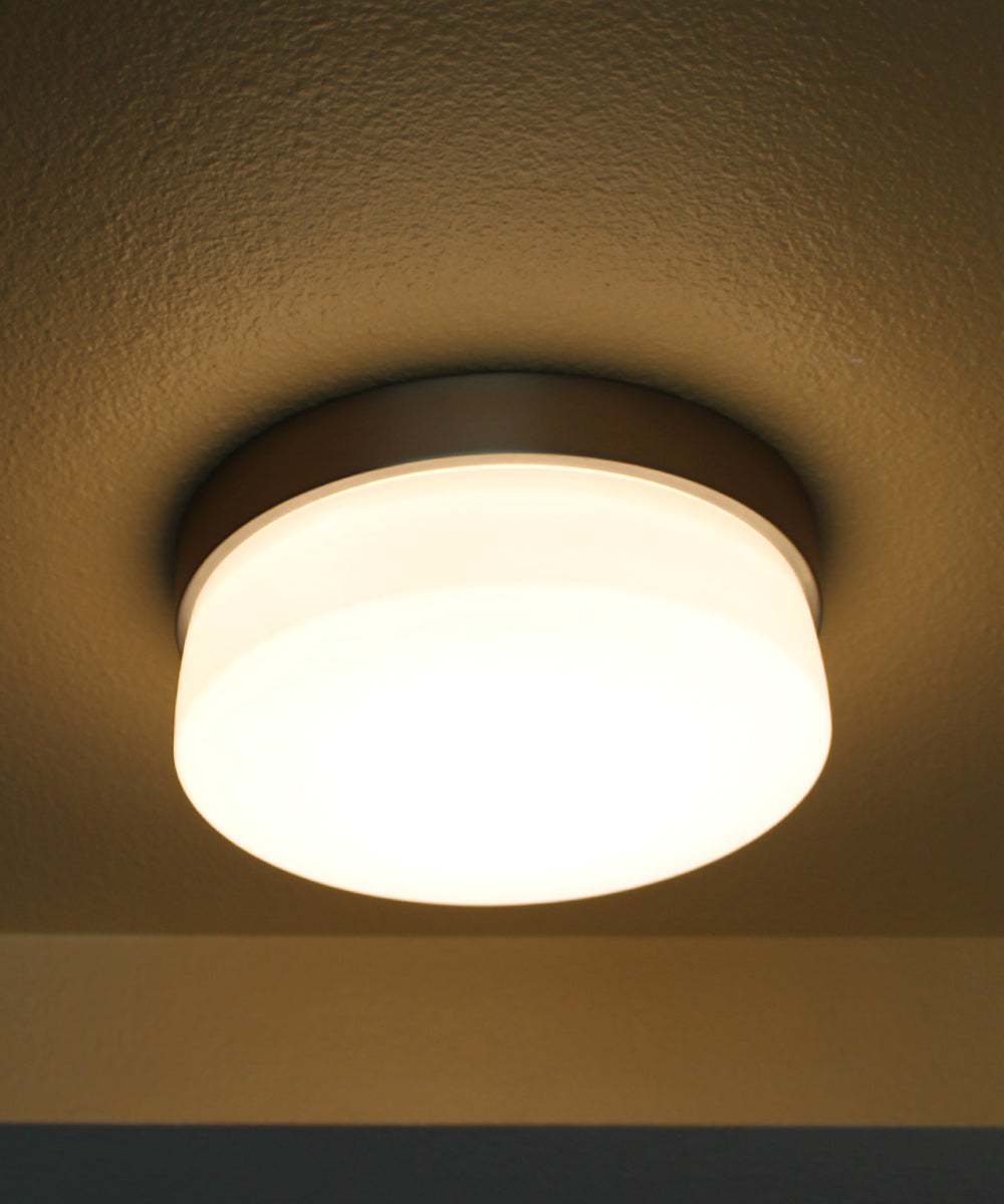 Maxim Flux 11"W 1-Light LED Flush Mount Light Fixture Satin Silver Finish