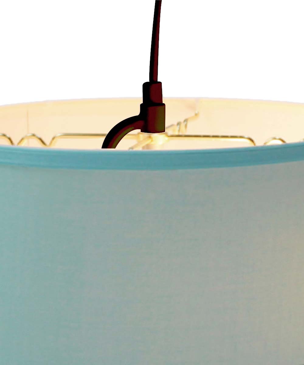 Home Concept 2-Light Plug-In Swag Pendant Light 14"w Island Paradise Blue with Diffuser, Black Cord