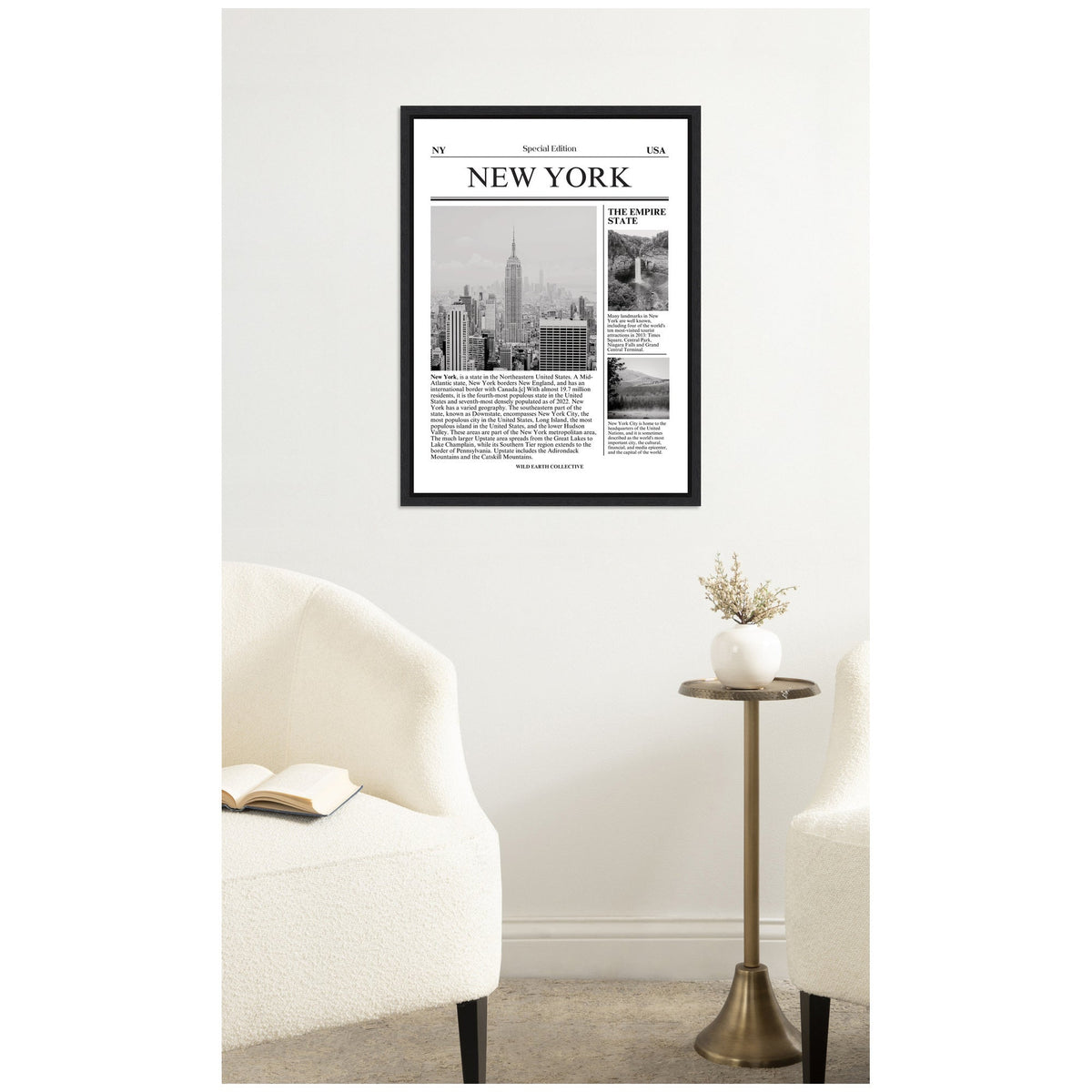 New York Article by Megan Ryan Framed Canvas Wall Art Print