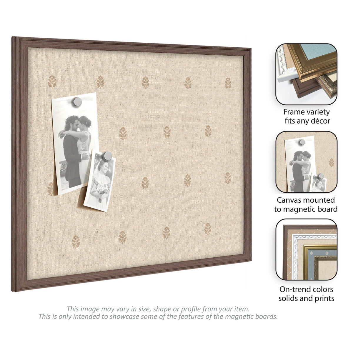 Framed Fabric Magnetic Board Minimalist Tree Panel Wall Organization