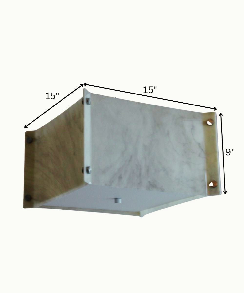 Pop Steady Flush Mount Conversion Kit 16"w Faux Marbled Alabaster Shade