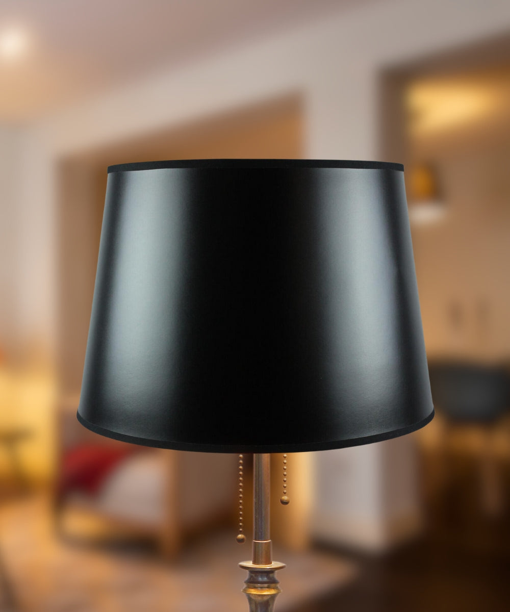 Home Concept Black Parchment Gold-Lined Floor Lamp Shade - 16"W x 11"H