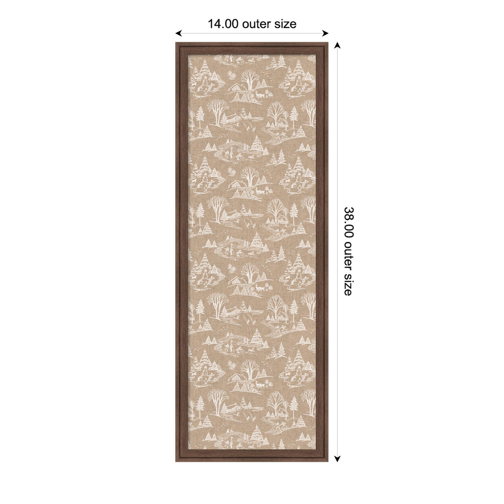 Framed Fabric Magnetic Board Wonderland White Toile Wall Organization