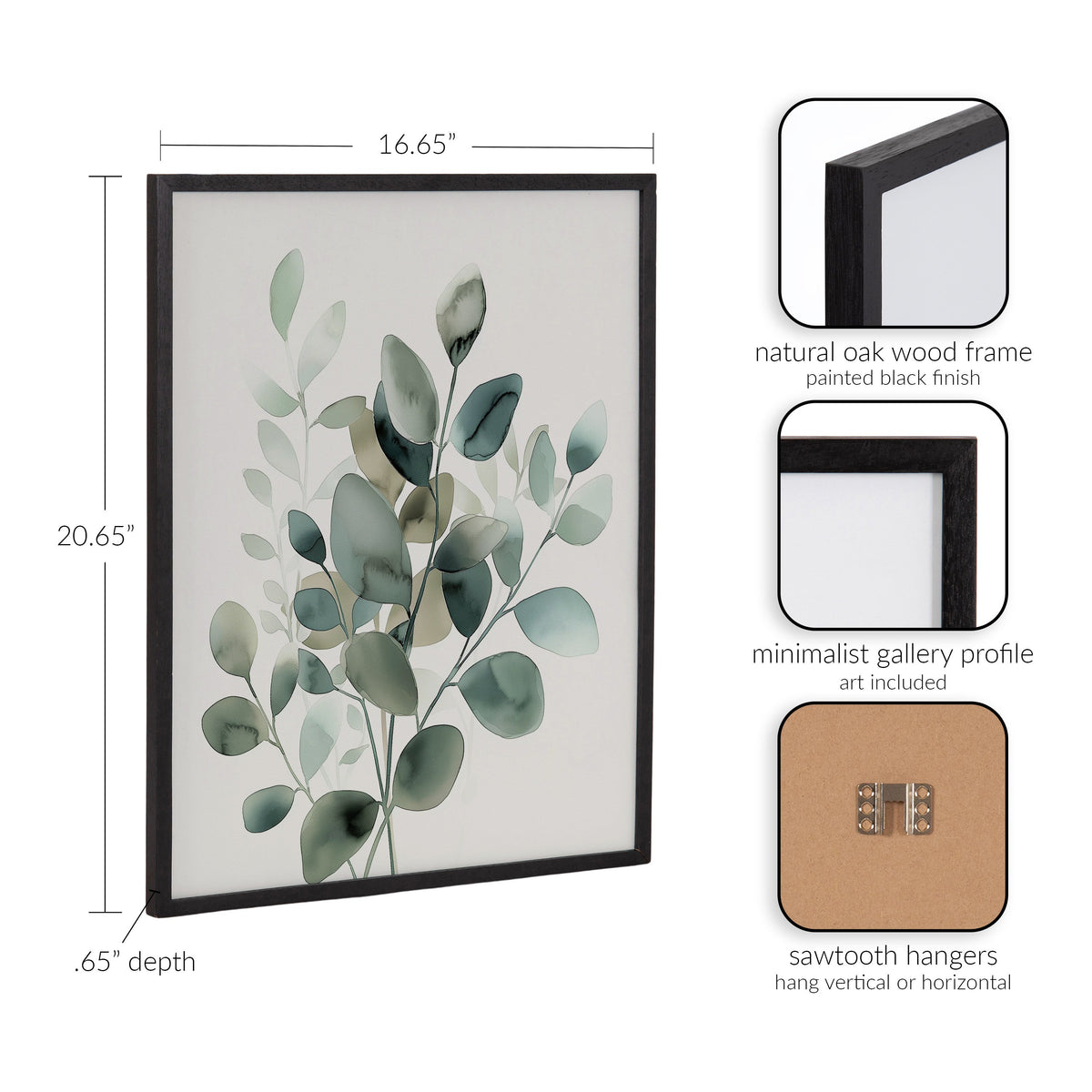 Gallery Modern Minimalist Botanical Watercolor in Muted Teal Print by The Creative Bunch Studio