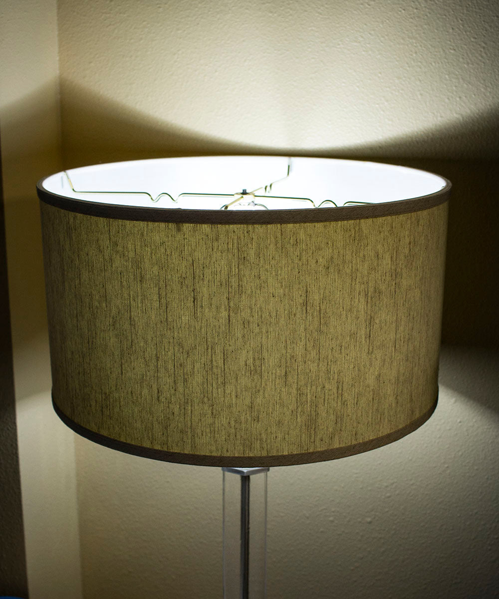 Home Concept Textured Oatmeal Shallow Drum Lamp Shade - 18"W x 10" Slant Height, Spider Fitter