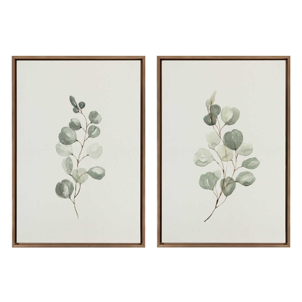 Sylvie Eucalyptus Framed Canvas Set of 2 by Maja Mitrovic of Makes My Day Happy