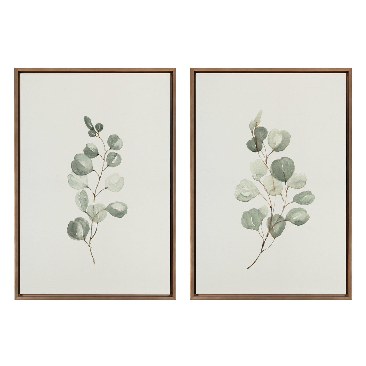 Sylvie Eucalyptus Framed Canvas Set of 2 by Maja Mitrovic of Makes My Day Happy