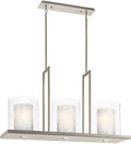 Kichler Triad 40"W 6-Light Classic Pewter Finish Clear Glass White Vetro Mica Shades Linear Chandelier