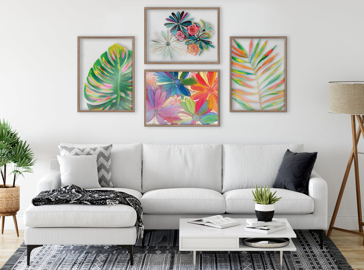 Blake Flowers on Glass 2 Whole Flowers Framed Printed Art by Jessi Raulet of Ettavee