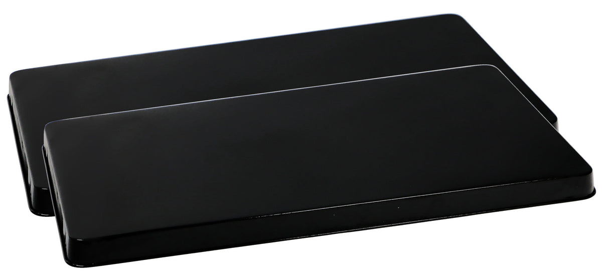 Reston Lloyd Calypso Basics 2-Piece Rectangular Tin Burner Cover Set for Gas Stoves, Black