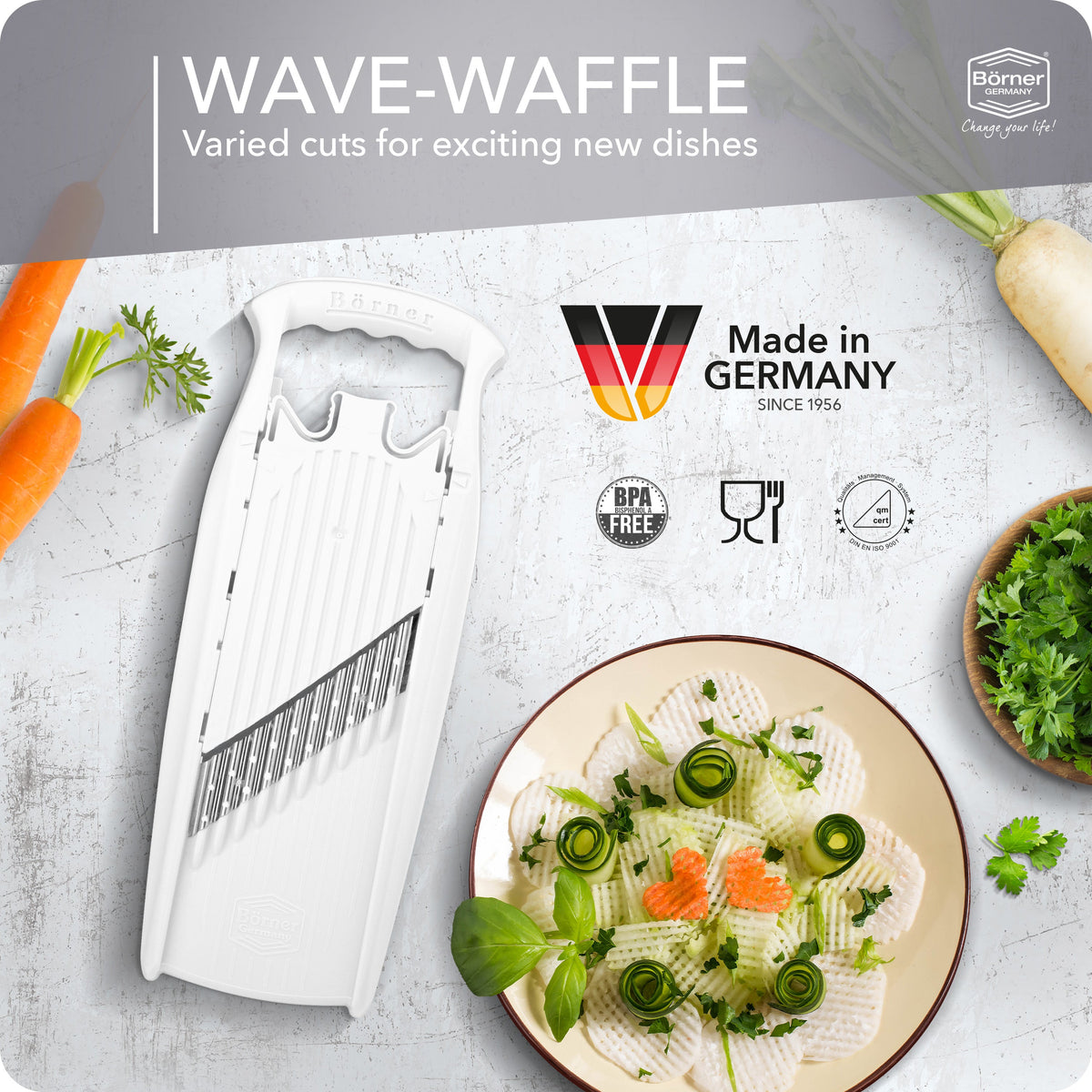 Börner Wave-Waffle Cutter with Food Safety Holder