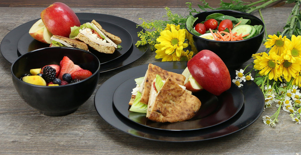 6pc Melamine Bowl Set, Black