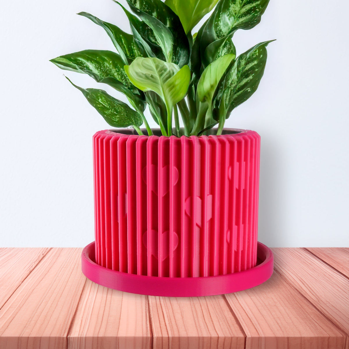 Modern Heart-Shaped Planter with Drainage & Saucer – Unique Valentine’s Day Gift for Plant Lovers, 3d Printed Planter Home Hosting Decor,