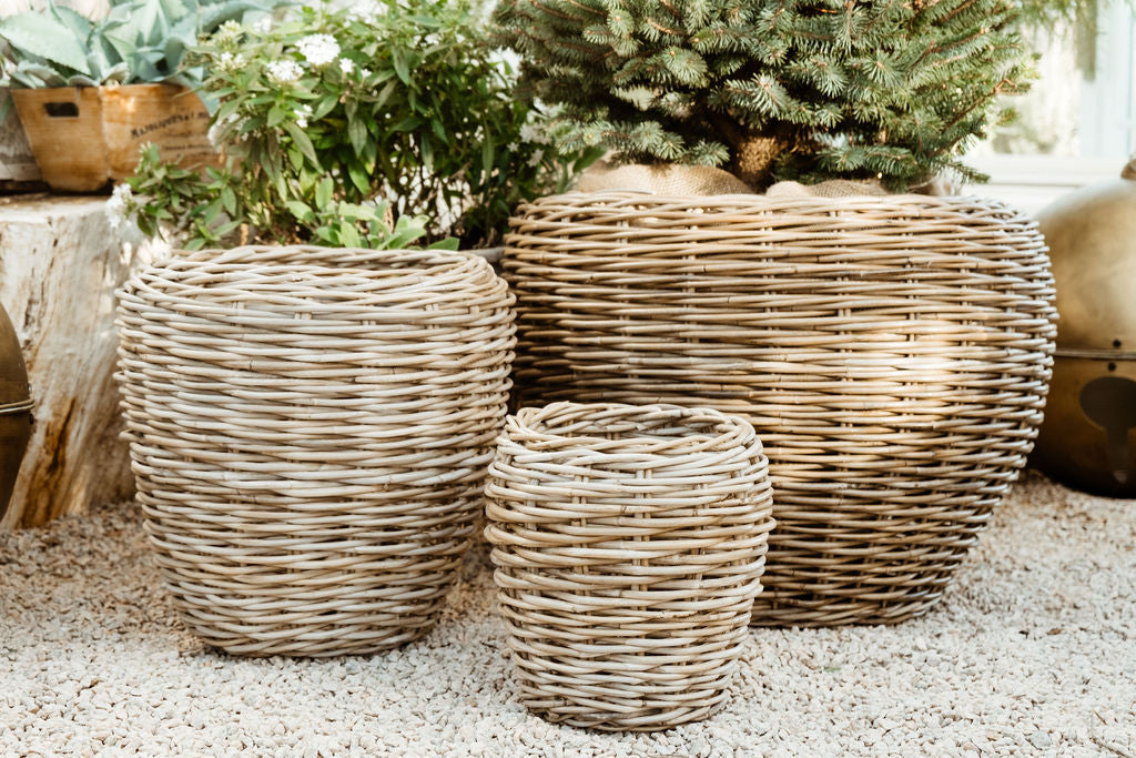 Rattan Garden Planter Baskets