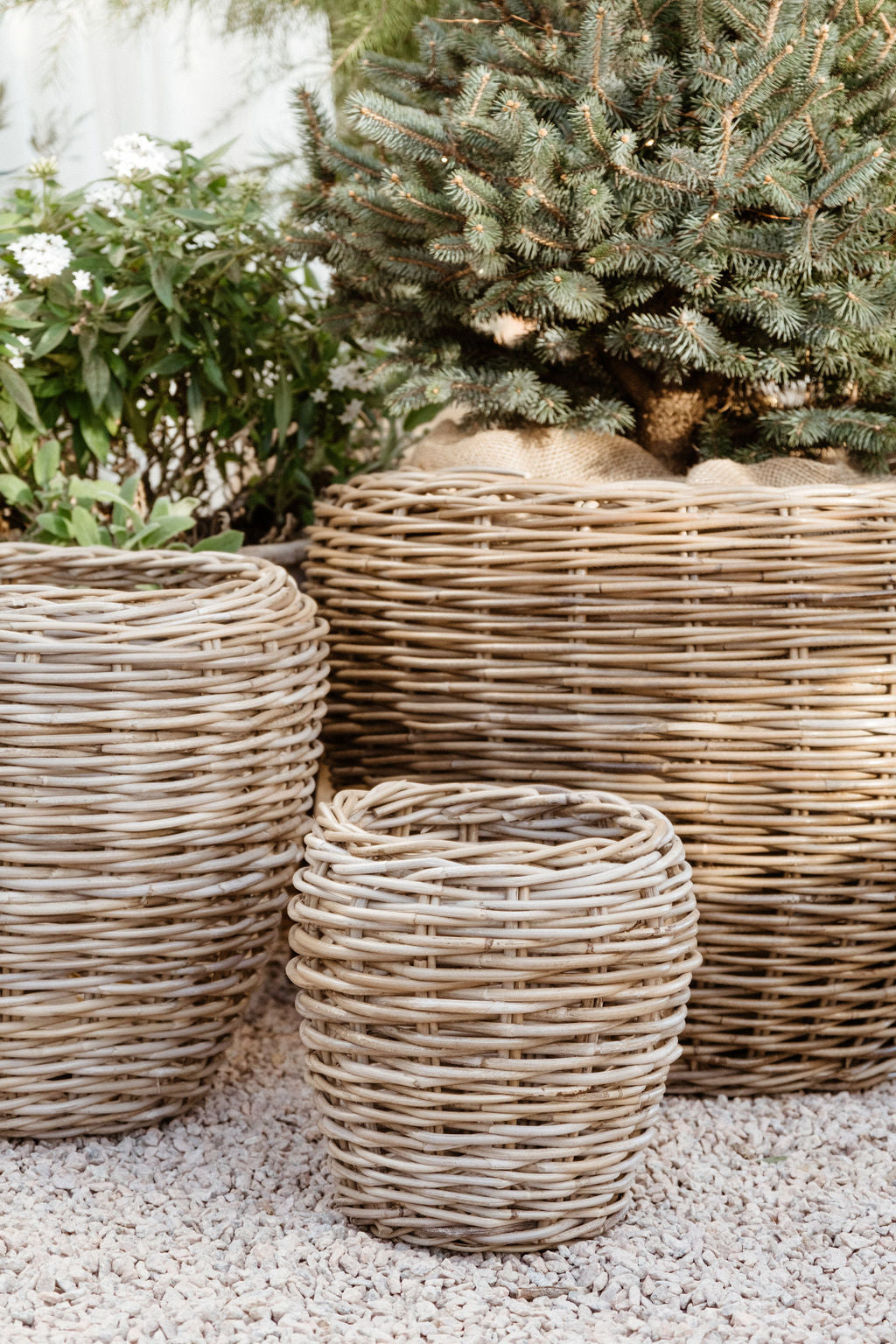 Rattan Garden Planter Baskets