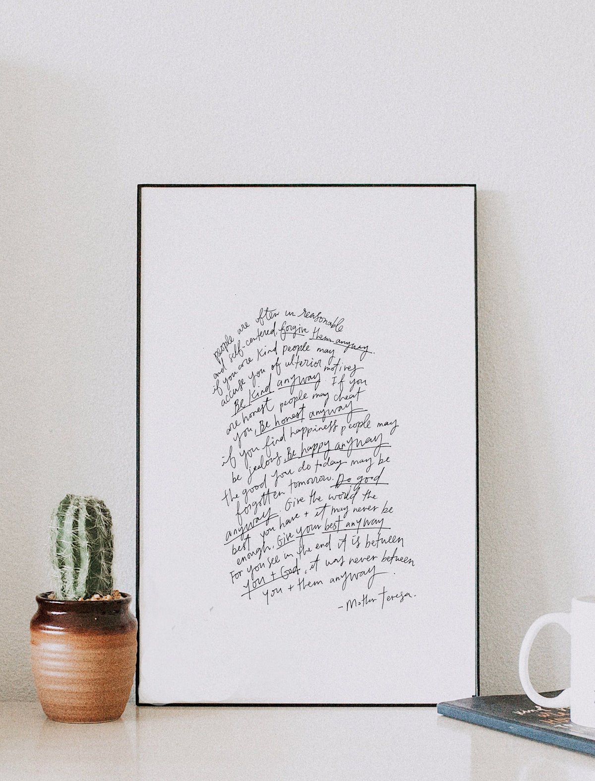 Do It Anyway Poem Art Print - 11 x 17 in