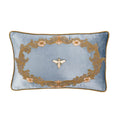 Venice Blue Silk Velvet Throw Pillow Cover, 12 x 20