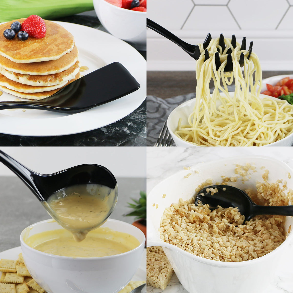 6-Piece Kitchen Utensil Set with Holder, Black