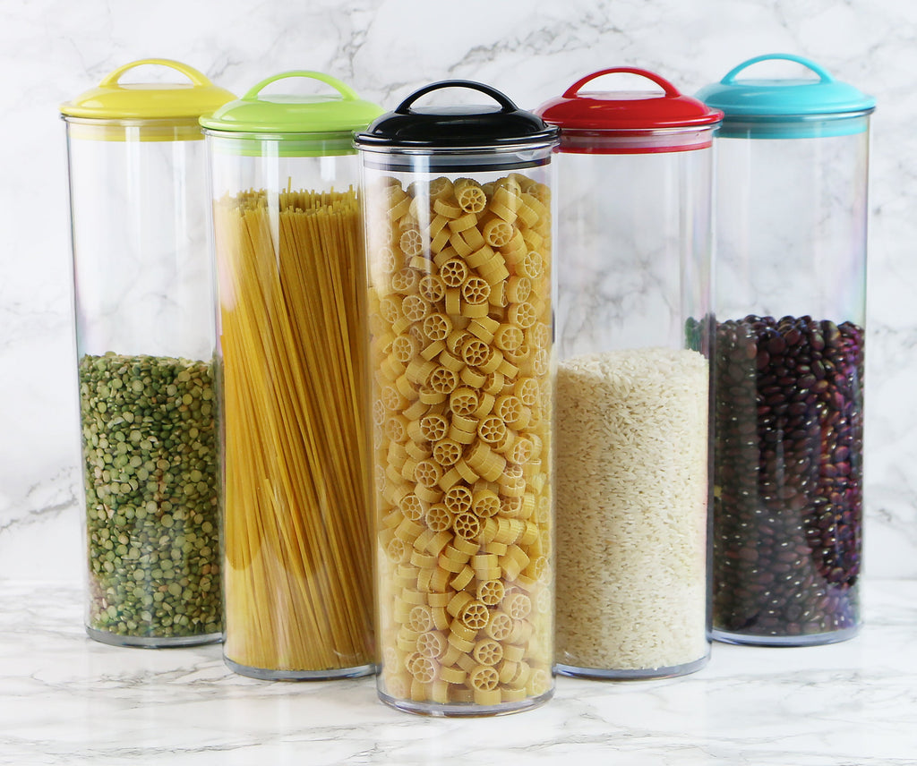 Reston Lloyd Acrylic Spaghetti Canister with Airtight Lid, Turquoise
