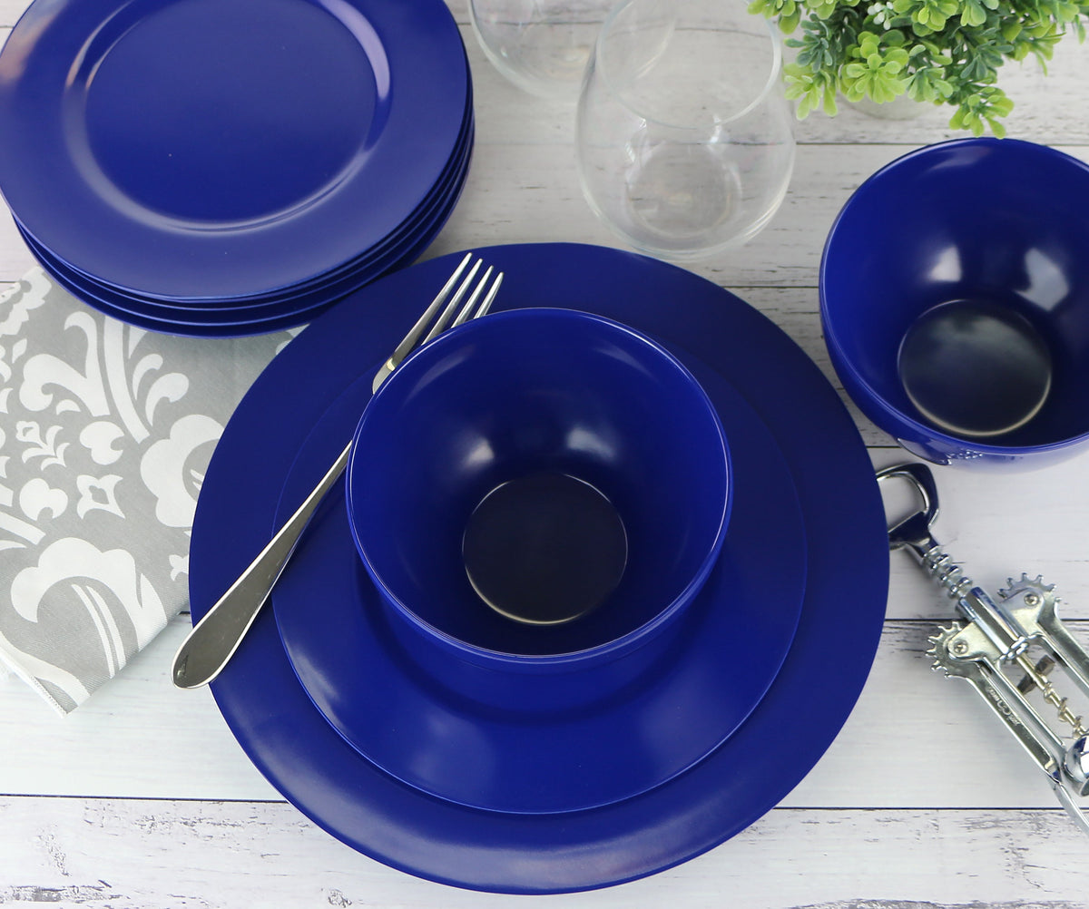 6pc Melamine Salad Plate Set, Indigo