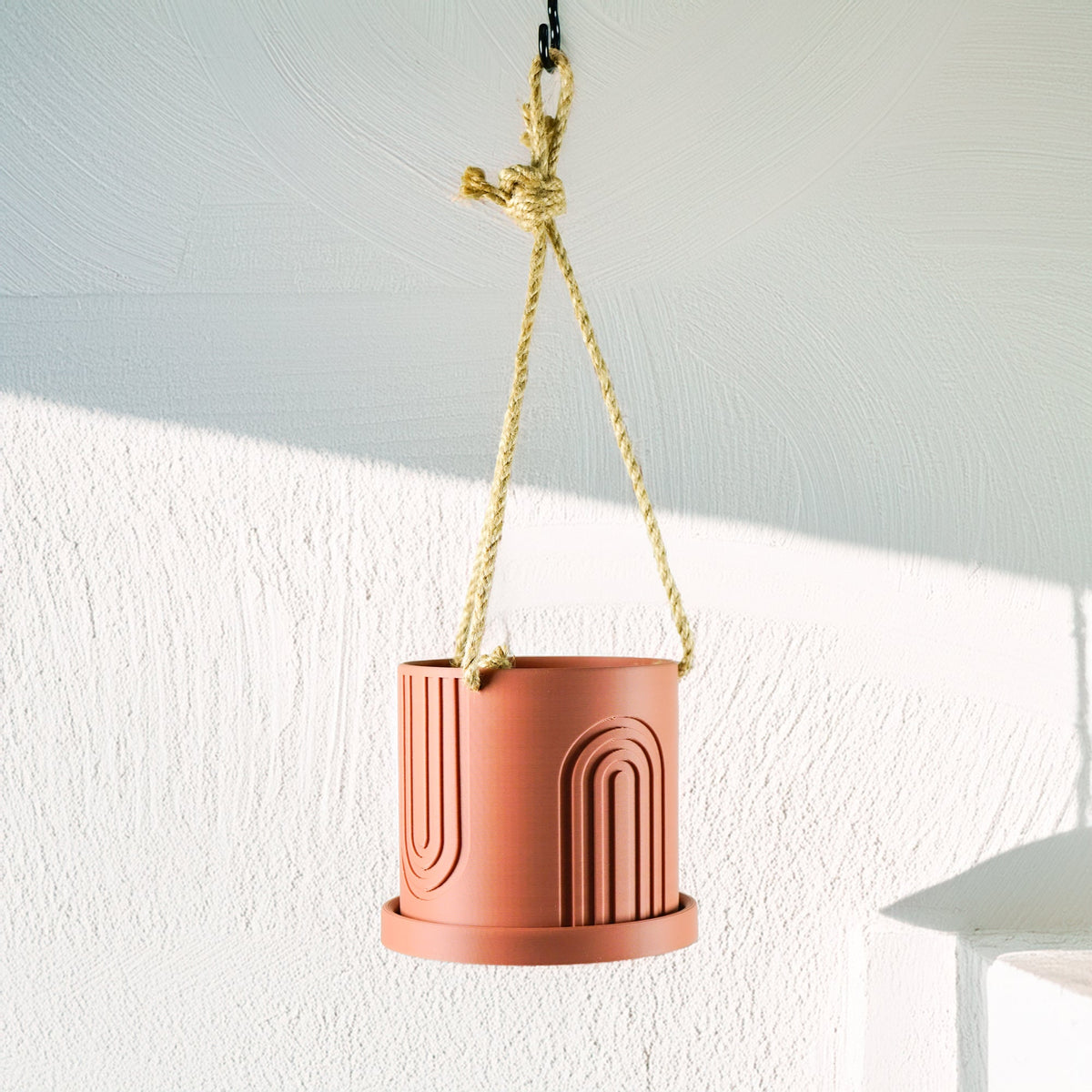 Indoor Hanging Planter for Indoor, 4 or 5 inch Hanging Plant Pot Unique Gift, 3D Printed Planter, Outdoor Patio Decor, Cottagecore Decor,BOW