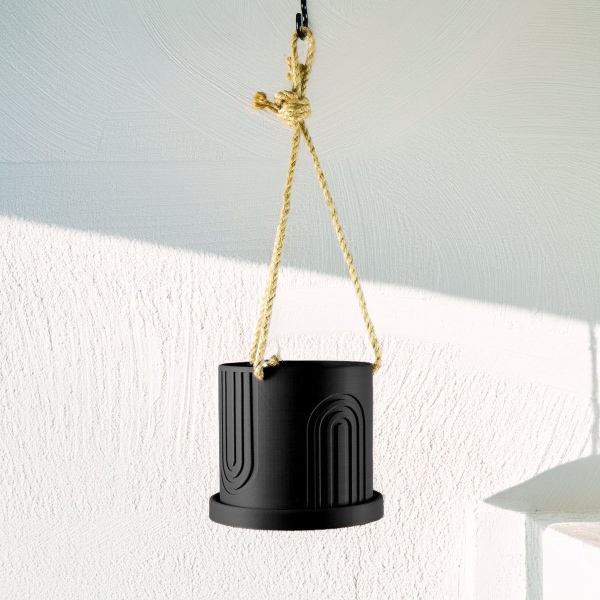 Indoor Hanging Planter for Indoor, 4 or 5 inch Hanging Plant Pot Unique Gift, 3D Printed Planter, Outdoor Patio Decor, Cottagecore Decor,BOW