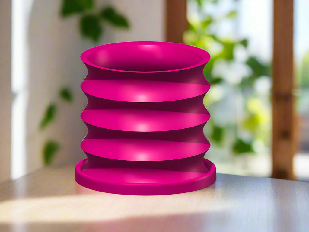 BRIM Wavy 3D-Printed Indoor Planter with Drainage