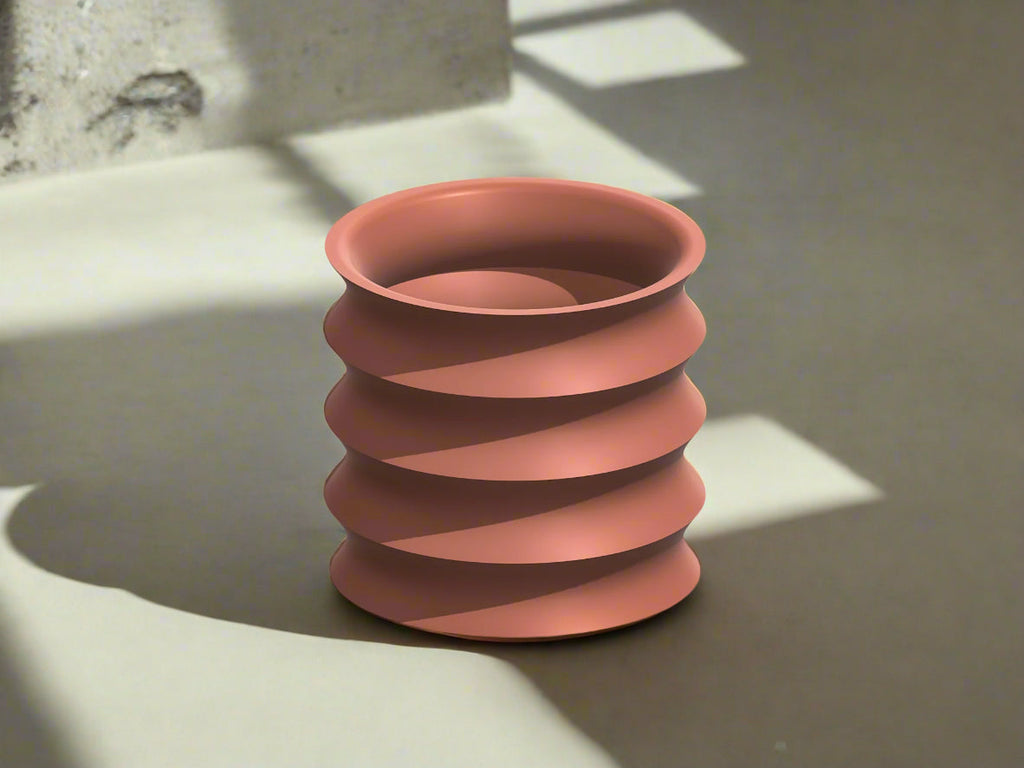 BRIM Wavy 3D-Printed Indoor Planter with Drainage