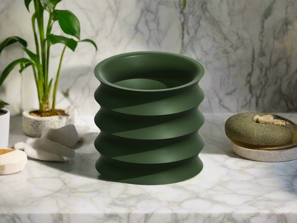BRIM Wavy 3D-Printed Indoor Planter with Drainage