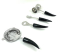 Vibhsa 4-Piece Bar Tools Kit | Black Horn Resin Handle, Stainless Steel, Gift Box