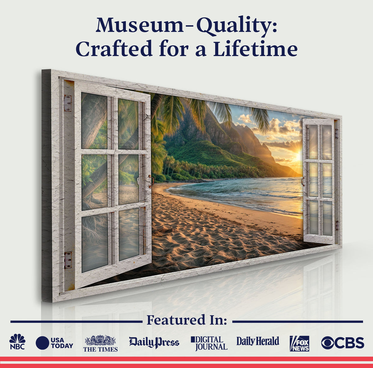 Beachfront Dreams Window Scenery Canvas Wall Art