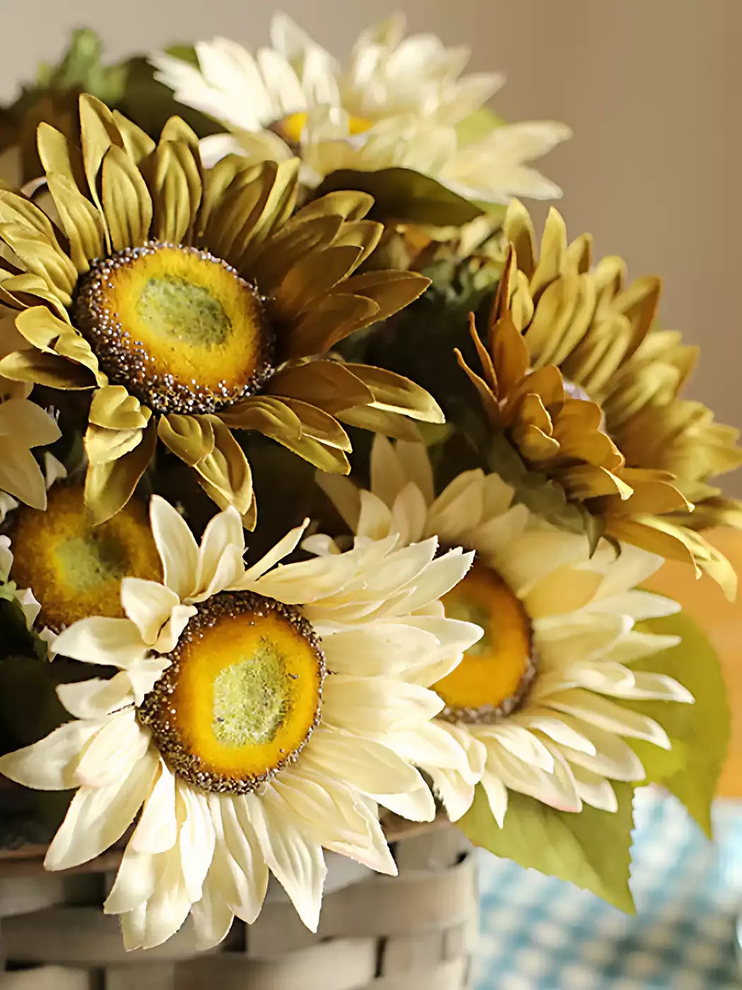 Artificial Painterly Sunflower Bouquet – 20"