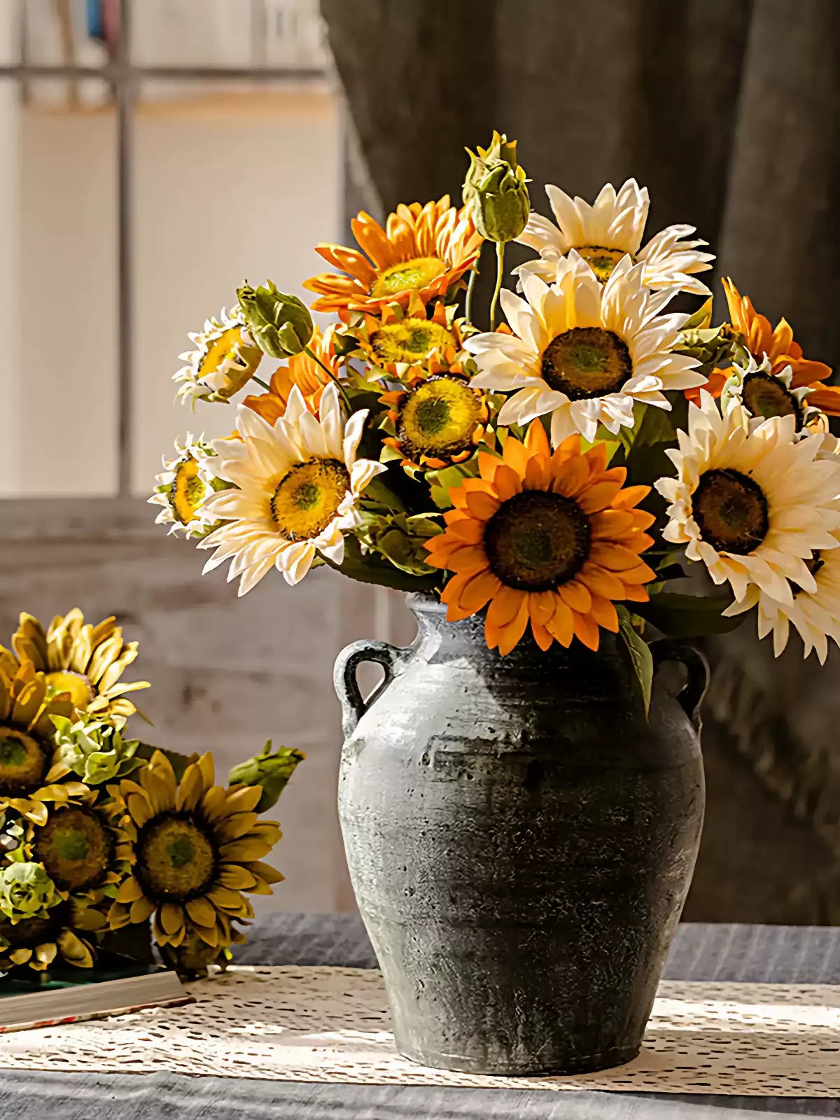 Artificial Painterly Sunflower Bouquet – 20"