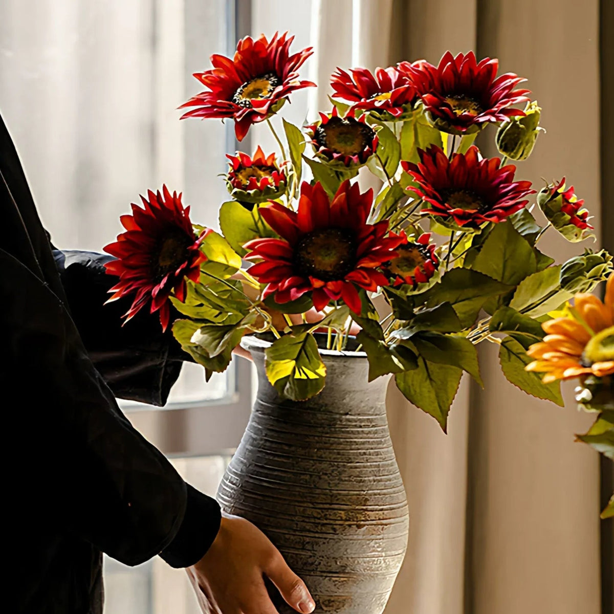 Artificial Painterly Sunflower Bouquet – 20"
