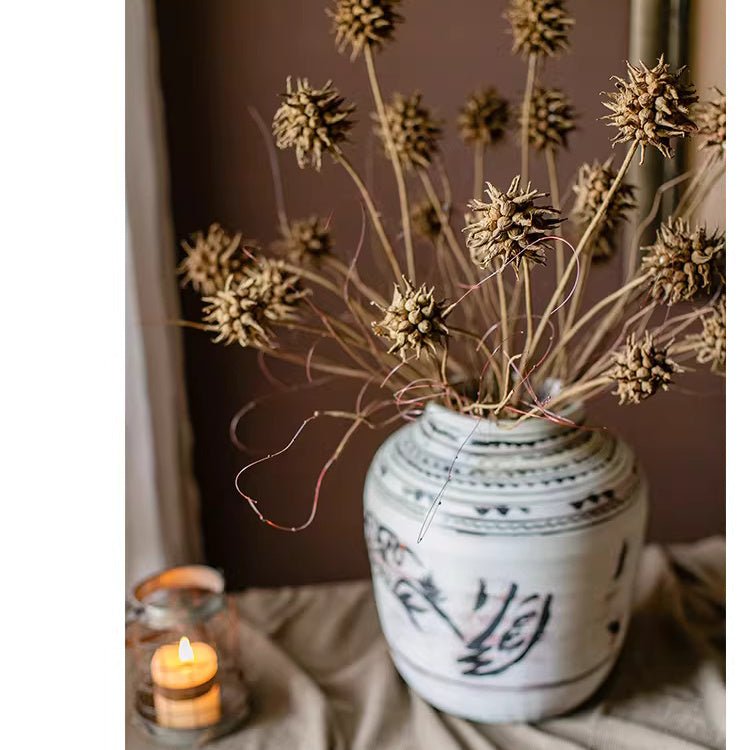 Artificial Thistle Seed Pod Stem 33" Tall