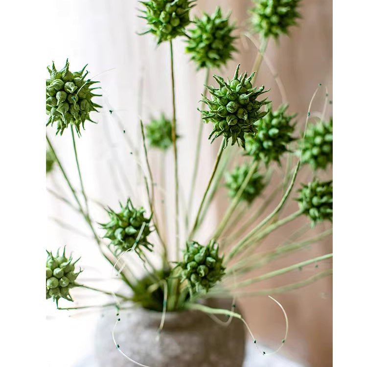 Artificial Thistle Seed Pod Stem 33" Tall